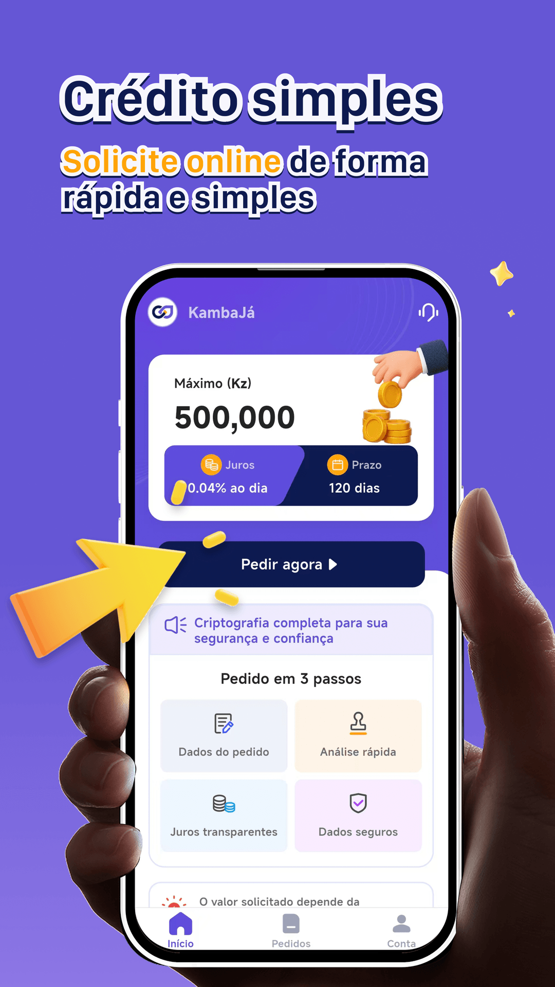 KambaJá credit request screen